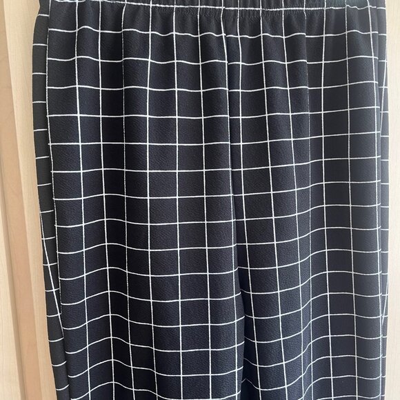 Womens Shein‎ Stretch Waist Pull On Pants S Small Black & White Checked Slacks - Picture 5 of 6